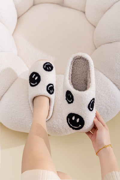 Fun Cute Print Illustrated Comfort Cozy Plush Fluffy Fur Slip On Cushion Slippers