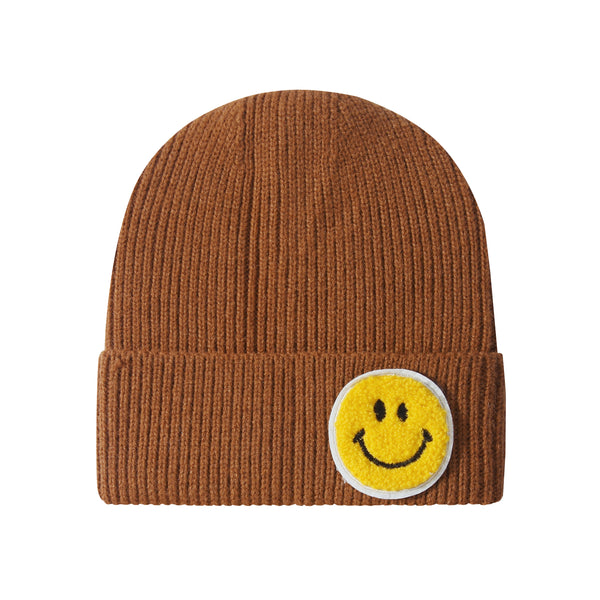 Casual Pastel Tones Yellow Smile Happy Face Beanie