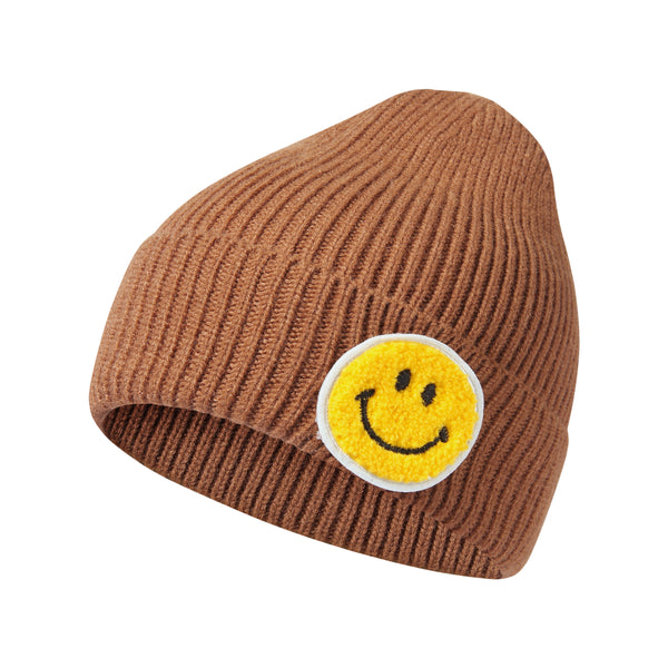 Casual Pastel Tones Yellow Smile Happy Face Beanie