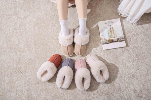 Winter Comfy Fluffy Fur Home Indoor and Outdoor Slipper Slider