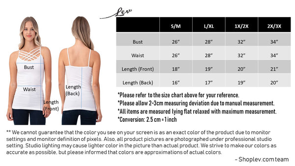 Women Sexy Front Criss Cross Straps Camisole Tank Top (Regular Size)