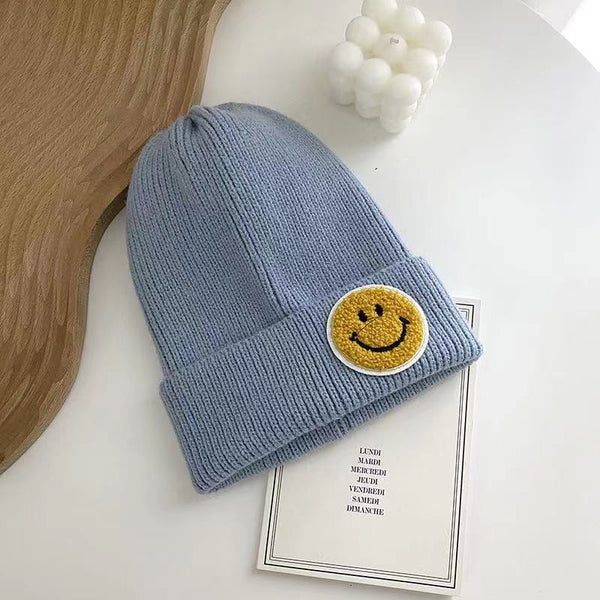 Casual Pastel Tones Yellow Smile Happy Face Beanie