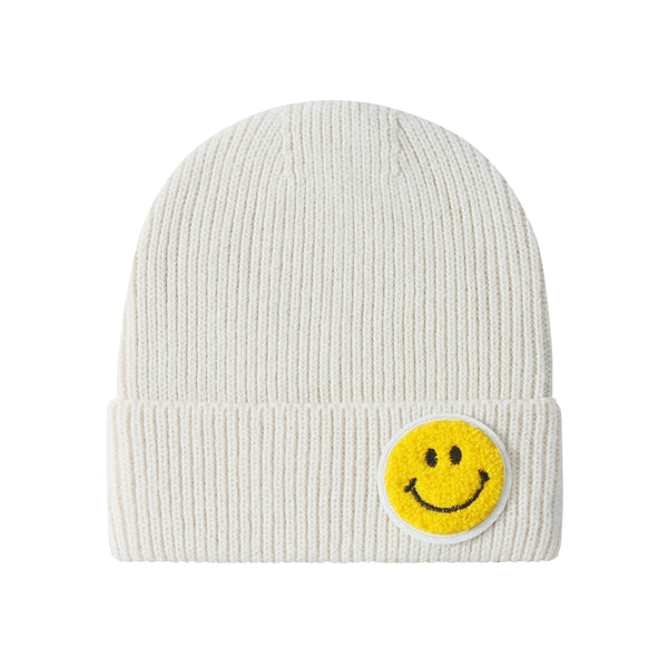 Casual Pastel Tones Yellow Smile Happy Face Beanie