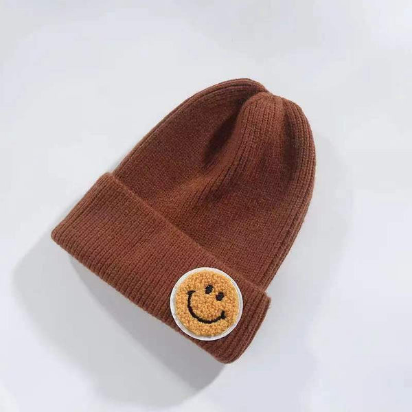 Casual Pastel Tones Yellow Smile Happy Face Beanie
