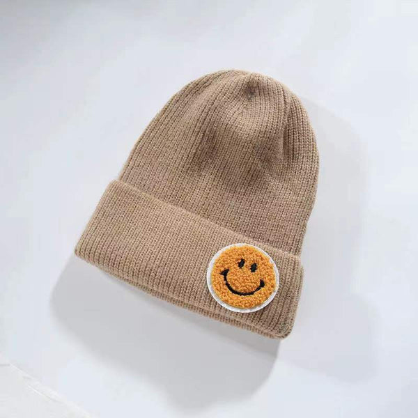 Casual Pastel Tones Yellow Smile Happy Face Beanie