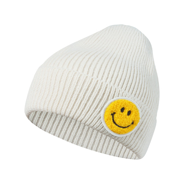 Casual Pastel Tones Yellow Smile Happy Face Beanie