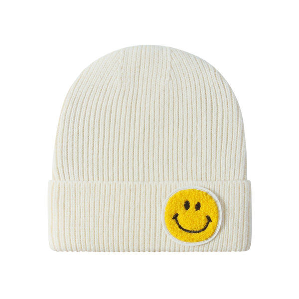 Casual Pastel Tones Yellow Smile Happy Face Beanie