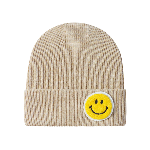Casual Pastel Tones Yellow Smile Happy Face Beanie