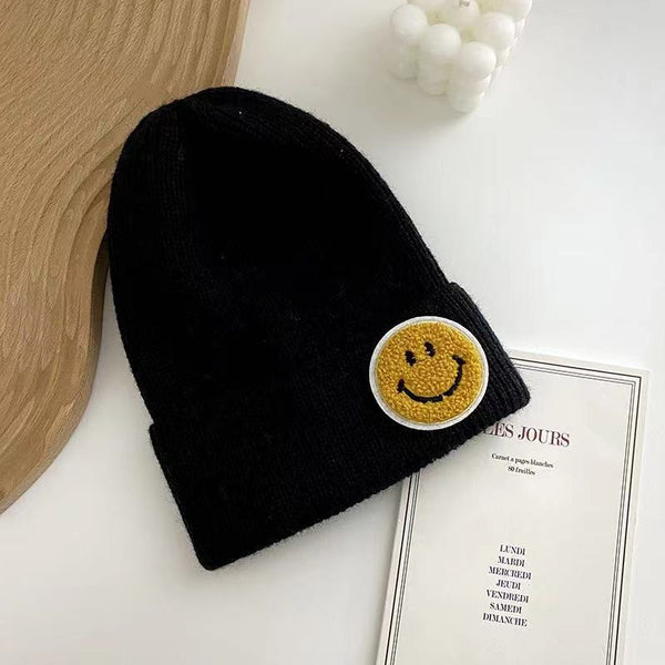 Casual Pastel Tones Yellow Smile Happy Face Beanie