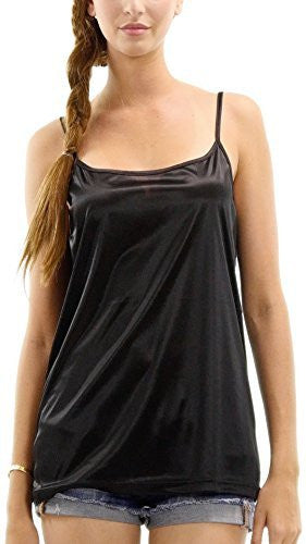 Women's Basic Satin Camisole Full Slip Top - Shop Lev