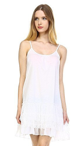 Women's Knit Flare Full Slip with 3 combo ruffle layers - Shop Lev