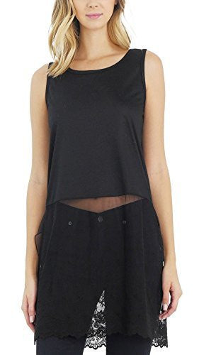 Women Lace Bottom Crop Tank and top extender - Shop Lev