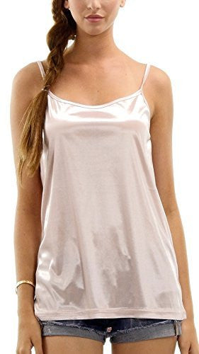 Women's Basic Satin Camisole Full Slip Top - Shop Lev