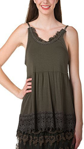 Women's Modal Lace Swing Camisole with adjustable straps - Shop Lev