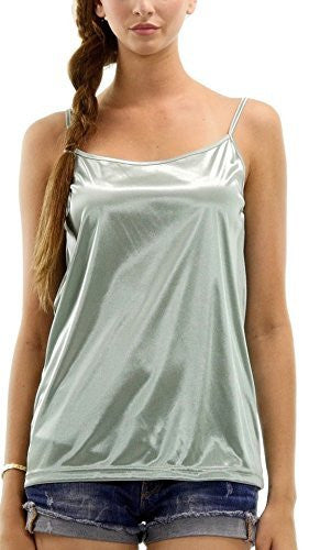 Women's Basic Satin Camisole Full Slip Top - Shop Lev