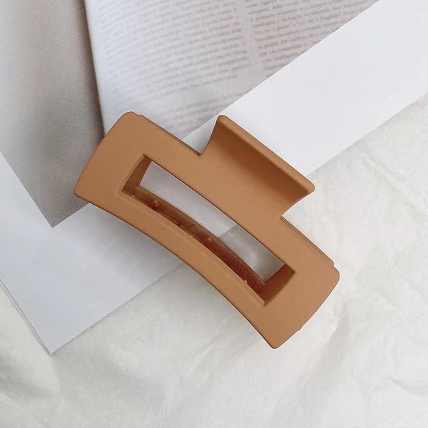 6pcs Simple Square Geometric Frosted Hair Claws Clamps