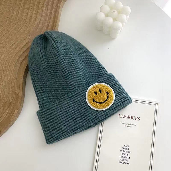 Casual Pastel Tones Yellow Smile Happy Face Beanie