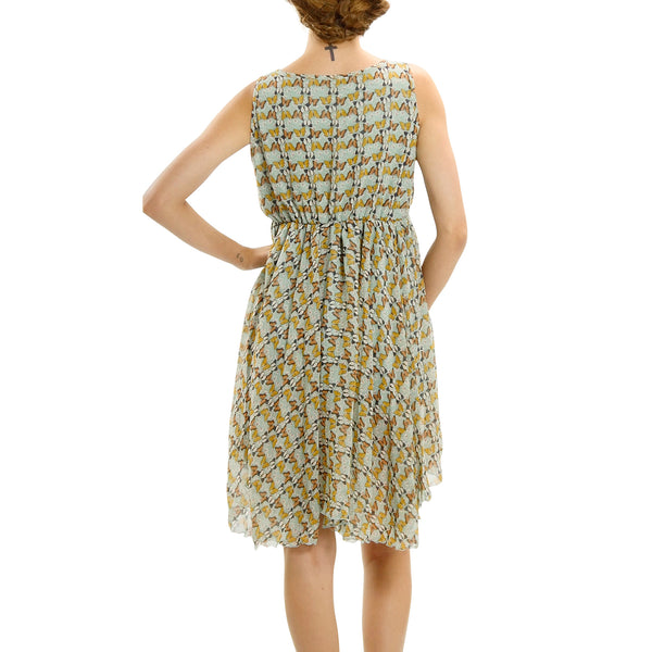 Butterfly Printed Sleeveless Dress - Shop Lev