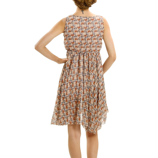 Butterfly Printed Sleeveless Dress - Shop Lev
