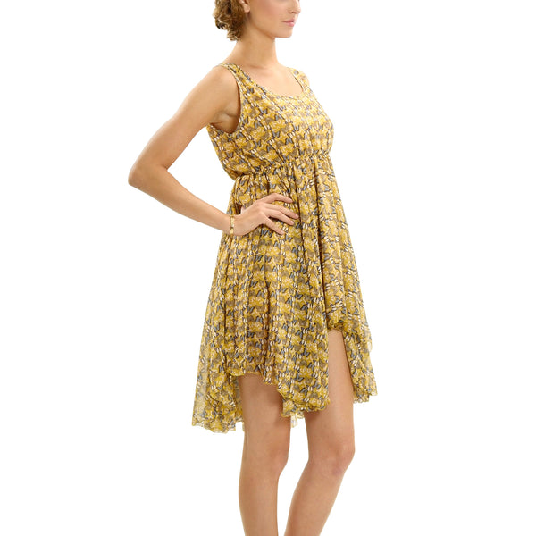 Butterfly Printed Sleeveless Dress - Shop Lev