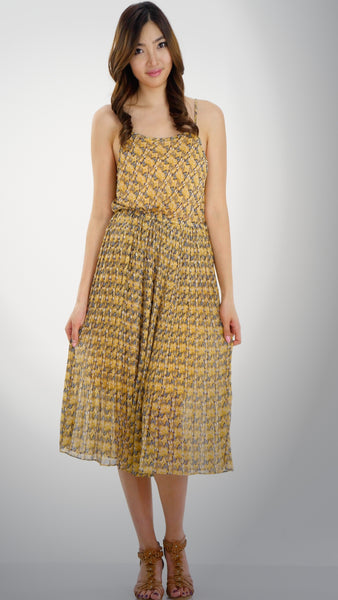 Butterfly Printed Midi Dress - Shop Lev