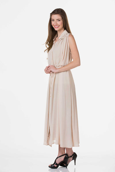 Button Downed Maxi Dress - Shop Lev