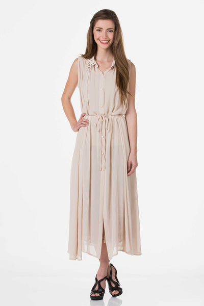 Button Downed Maxi Dress - Shop Lev