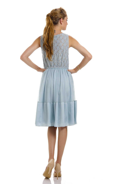 Lace See-through Top with Mesh Skirt Dress - Shop Lev