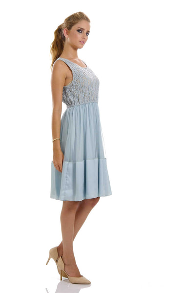 Lace See-through Top with Mesh Skirt Dress - Shop Lev