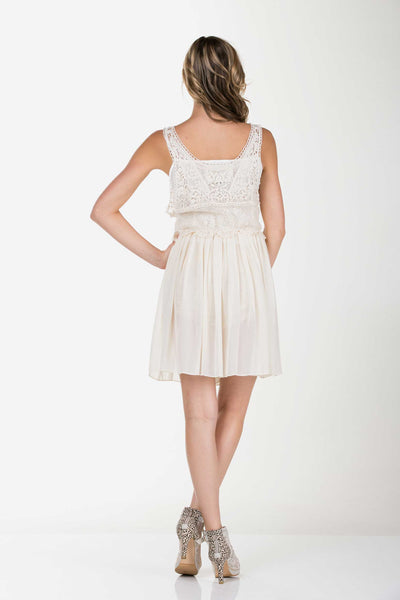 Women's See-through Cotton Lace Top with Midi Skirt Dress - Shop Lev