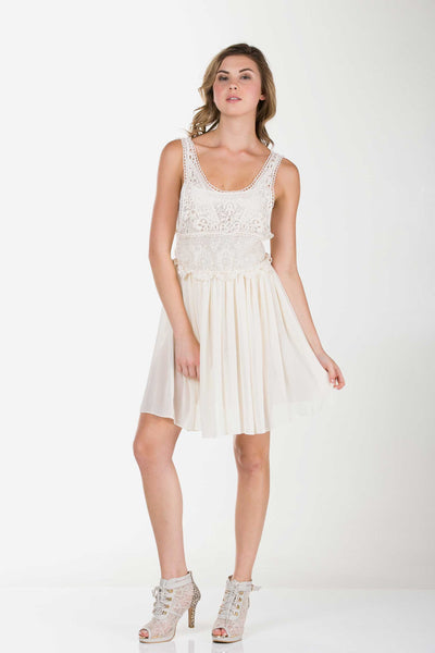 Women's See-through Cotton Lace Top with Midi Skirt Dress - Shop Lev