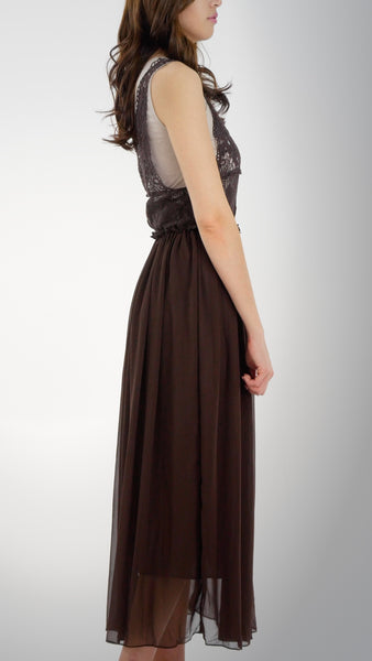 Cotton Lace Top with Poly Maxi Skirt - Shop Lev