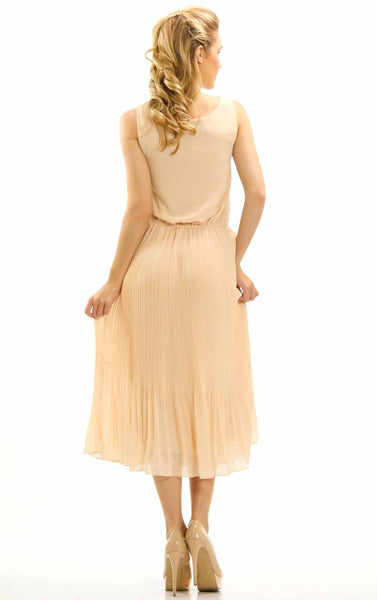 Women's Lace Top with Pleated Skirt Midi Dress - Shop Lev