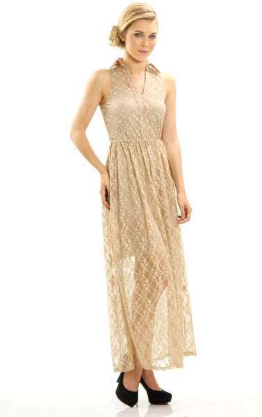 Lace Pullover Maxi Dress - Shop Lev
