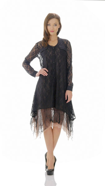 Lace A line see-through shirt Tunic - Shop Lev