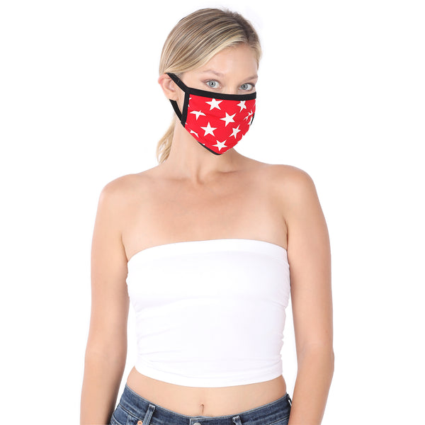 6 Pack Star Print Washable Cotton Face Mask