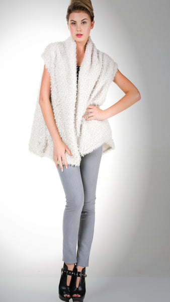 Shaggy Fur Convertible Vest and Shawl - Shop Lev