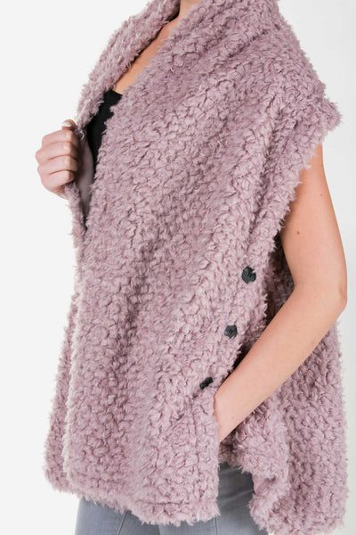 Shaggy Fur Convertible Vest and Shawl - Shop Lev