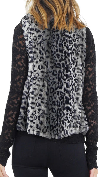 Flare Faux Fur Button Down Vest - Shop Lev