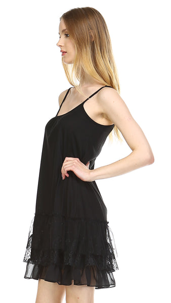 Women's Knit Flare Full Slip with 3 combo ruffle layers - Shop Lev