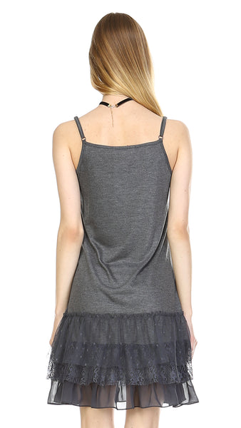 Women's Knit Flare Full Slip with 3 combo ruffle layers - Shop Lev
