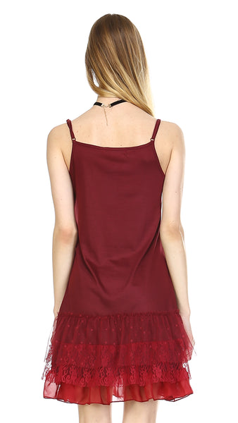 Women's Knit Flare Full Slip with 3 combo ruffle layers - Shop Lev