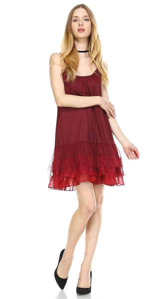 Women's Knit Flare Full Slip with 3 combo ruffle layers - Shop Lev