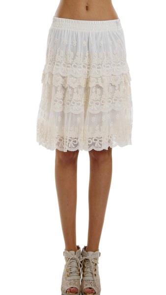 Women's Short Mesh and Ribbon Lace Ruffles Skirt - Shop Lev