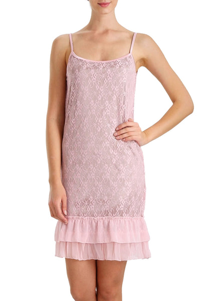 Melody See-through Baby-doll lace slip with ruffles - Shop Lev