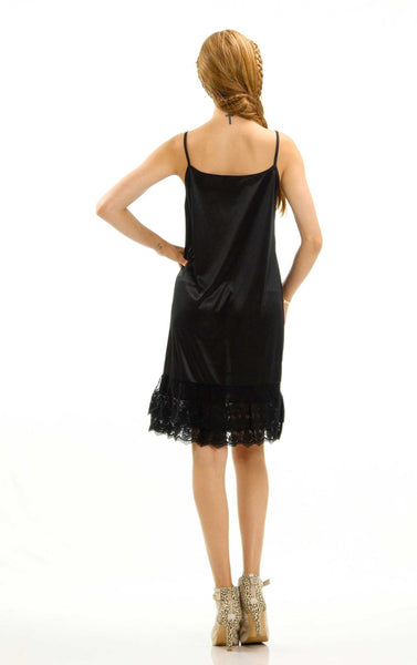 Women double lace bottom satin full slip - Shop Lev