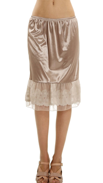 Women Circle Lace Satin Half Slip Skirt Extender - Shop Lev