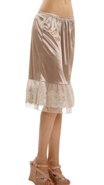 Women Circle Lace Satin Half Slip Skirt Extender - Shop Lev