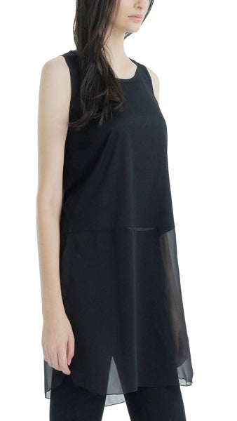 Women Crop Tank Top Extender with sheer bottom slit - Shop Lev