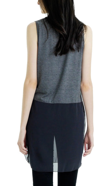 Women Crop Tank Top Extender with sheer bottom slit - Shop Lev
